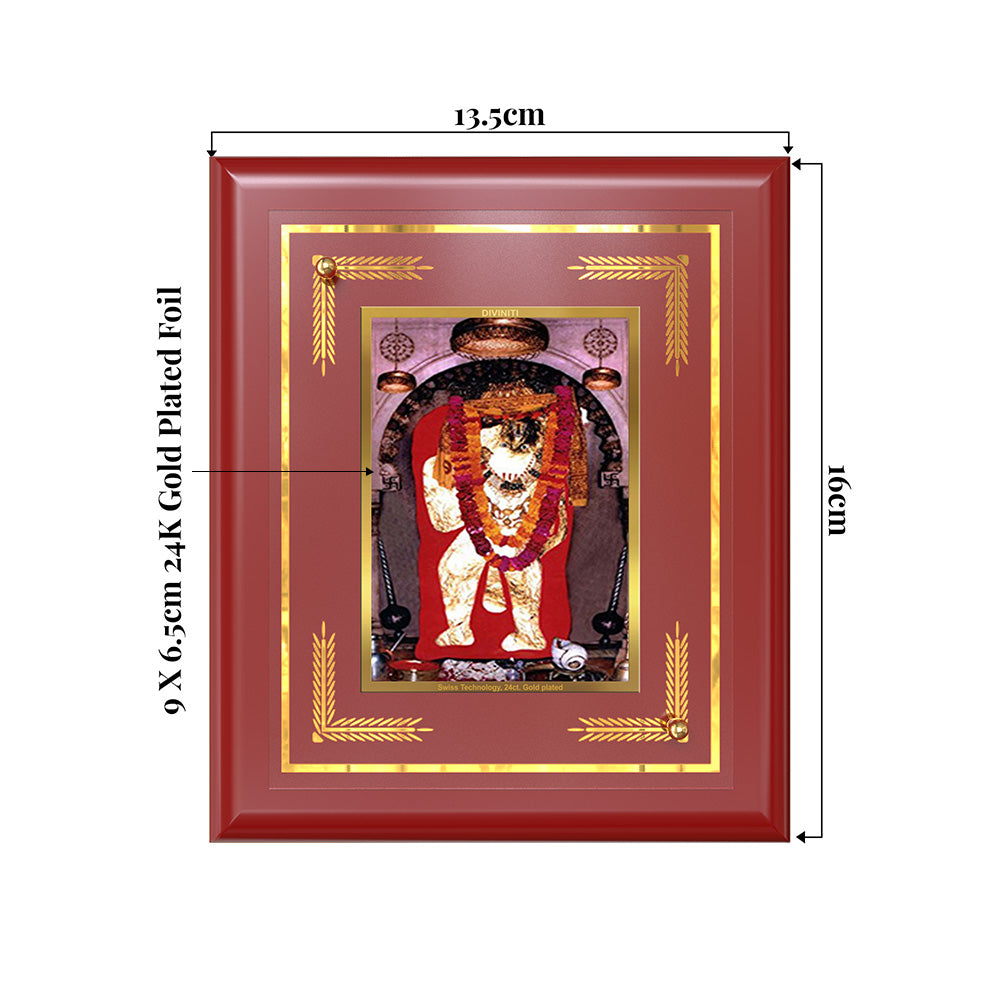 Mehandipur Balaji | Divine Hanuman of Healing and Protection Wall & Tabletop Frame in 24K Gold Plated Foil