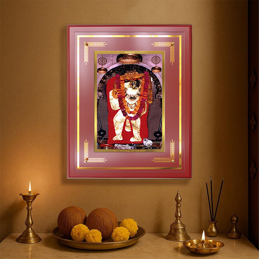 Mehandipur Balaji | Divine Hanuman of Healing and Protection Wall & Tabletop Frame in 24K Gold Plated Foil