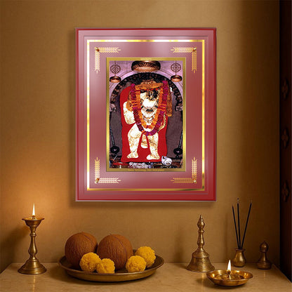 Mehandipur Balaji | Divine Hanuman of Healing and Protection Wall & Tabletop Frame in 24K Gold Plated Foil