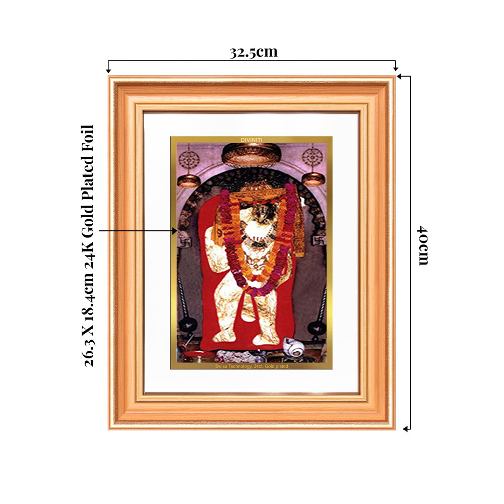 Mehandipur Balaji | Divine Hanuman of Healing and Protection Wall & Tabletop Frame in 24K Gold Plated Foil