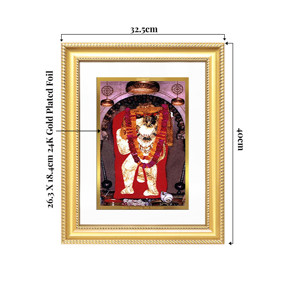 Mehandipur Balaji | Divine Hanuman of Healing and Protection Wall & Tabletop Frame in 24K Gold Plated Foil