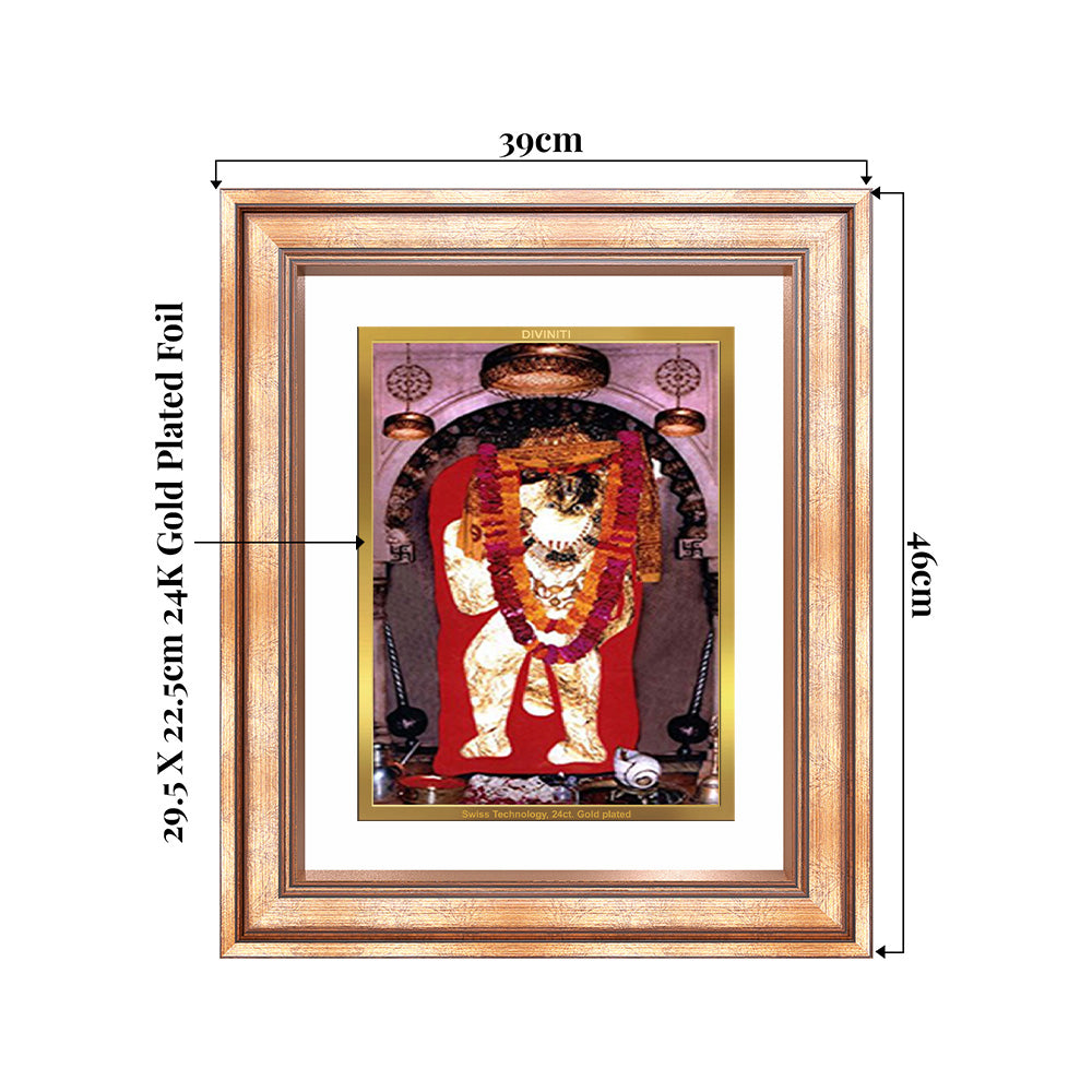 Mehandipur Balaji | Divine Hanuman of Healing and Protection Wall & Tabletop Frame in 24K Gold Plated Foil
