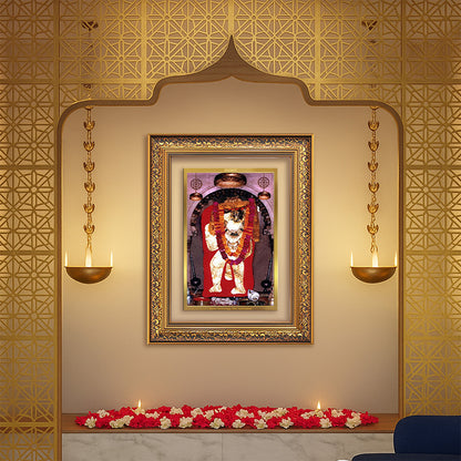 Mehandipur Balaji | Divine Hanuman of Healing and Protection Wall Photo Frame in 24K Gold Plated Foil