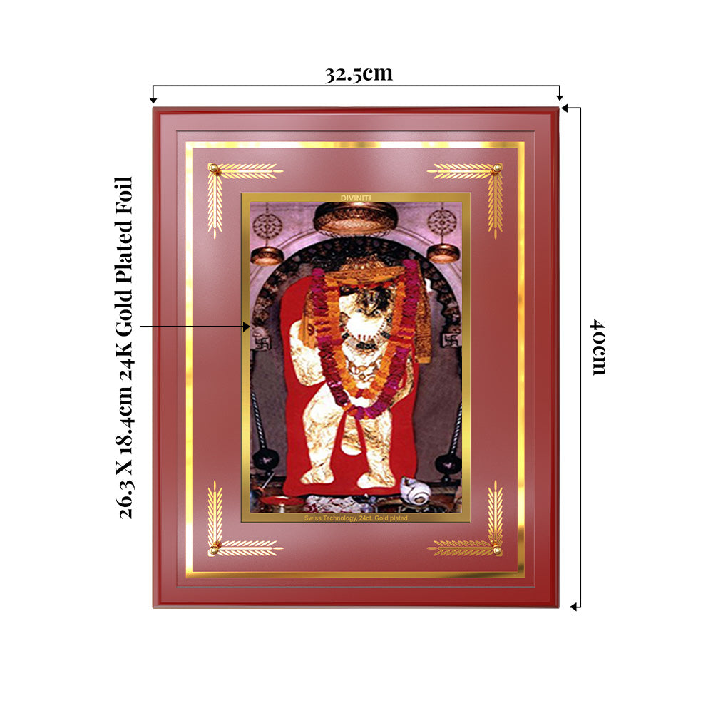 Mehandipur Balaji | Divine Hanuman of Healing and Protection Wall & Tabletop Frame in 24K Gold Plated Foil