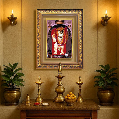 Mehandipur Balaji | Divine Hanuman of Healing and Protection Wall Photo Frame in 24K Gold Plated Foil