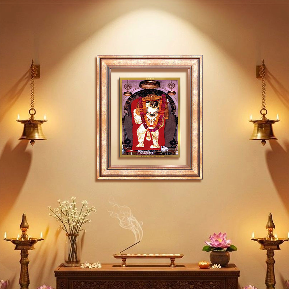 Mehandipur Balaji | Divine Hanuman of Healing and Protection Wall & Tabletop Frame in 24K Gold Plated Foil