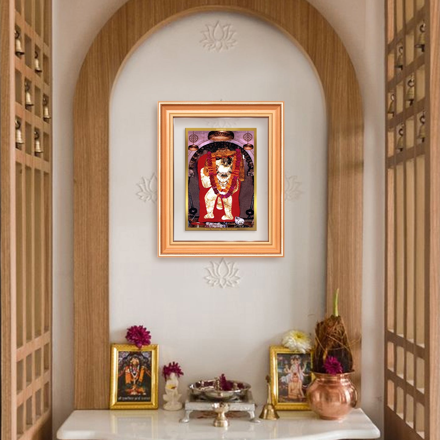 Mehandipur Balaji | Divine Hanuman of Healing and Protection Wall & Tabletop Frame in 24K Gold Plated Foil