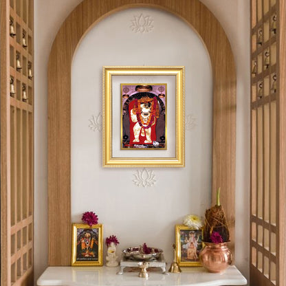 Mehandipur Balaji | Divine Hanuman of Healing and Protection Wall & Tabletop Frame in 24K Gold Plated Foil