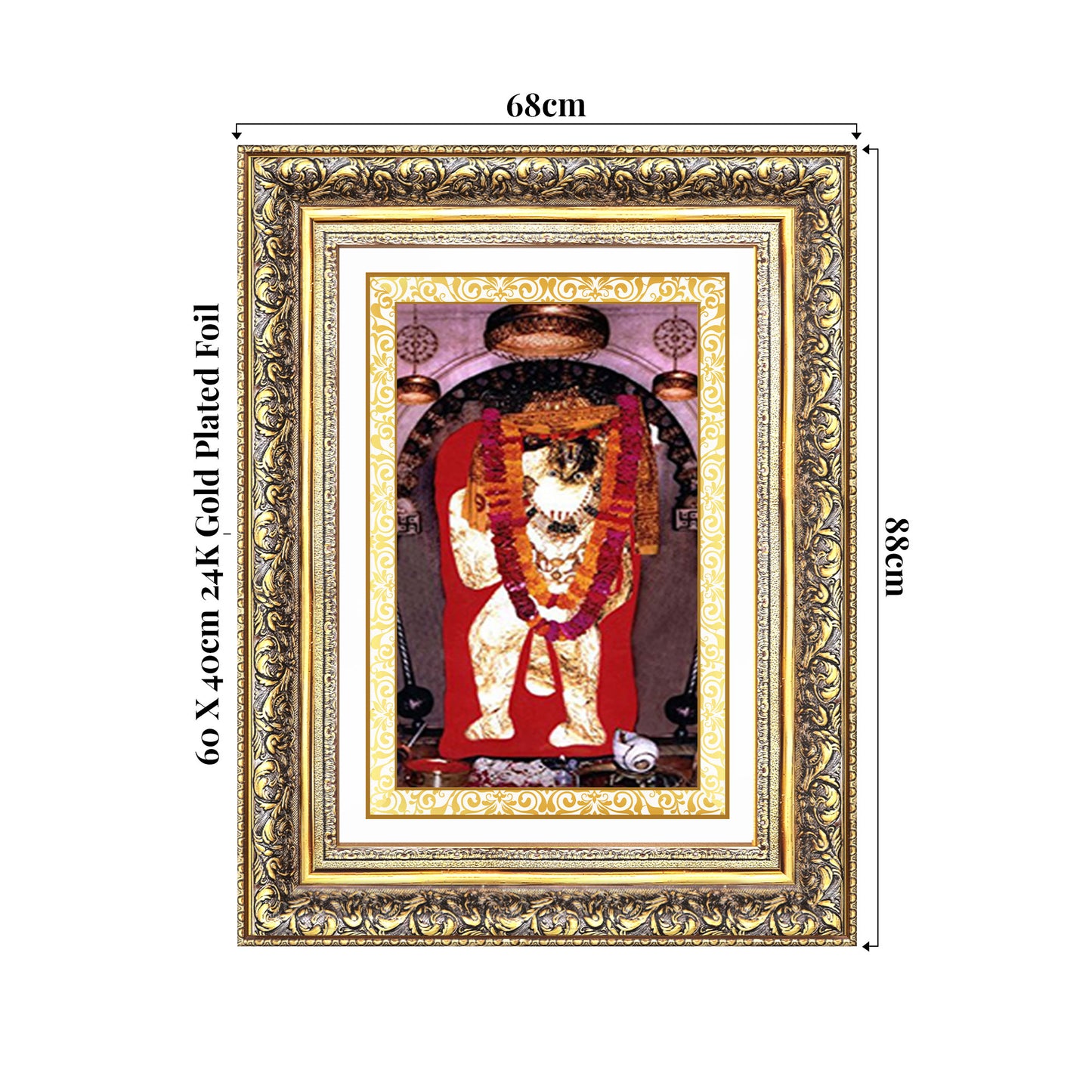 Mehandipur Balaji | Divine Hanuman of Healing and Protection Wall Photo Frame in 24K Gold Plated Foil