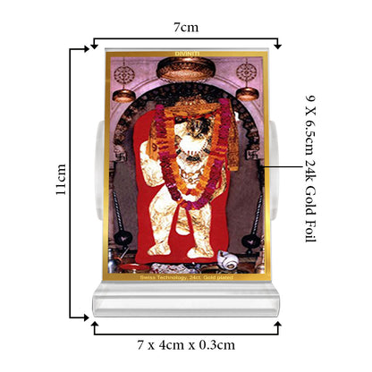 Mehandipur Balaji | Divine Hanuman of Healing and Protection Car Dashboard Frame in 24K Gold Plated Foil