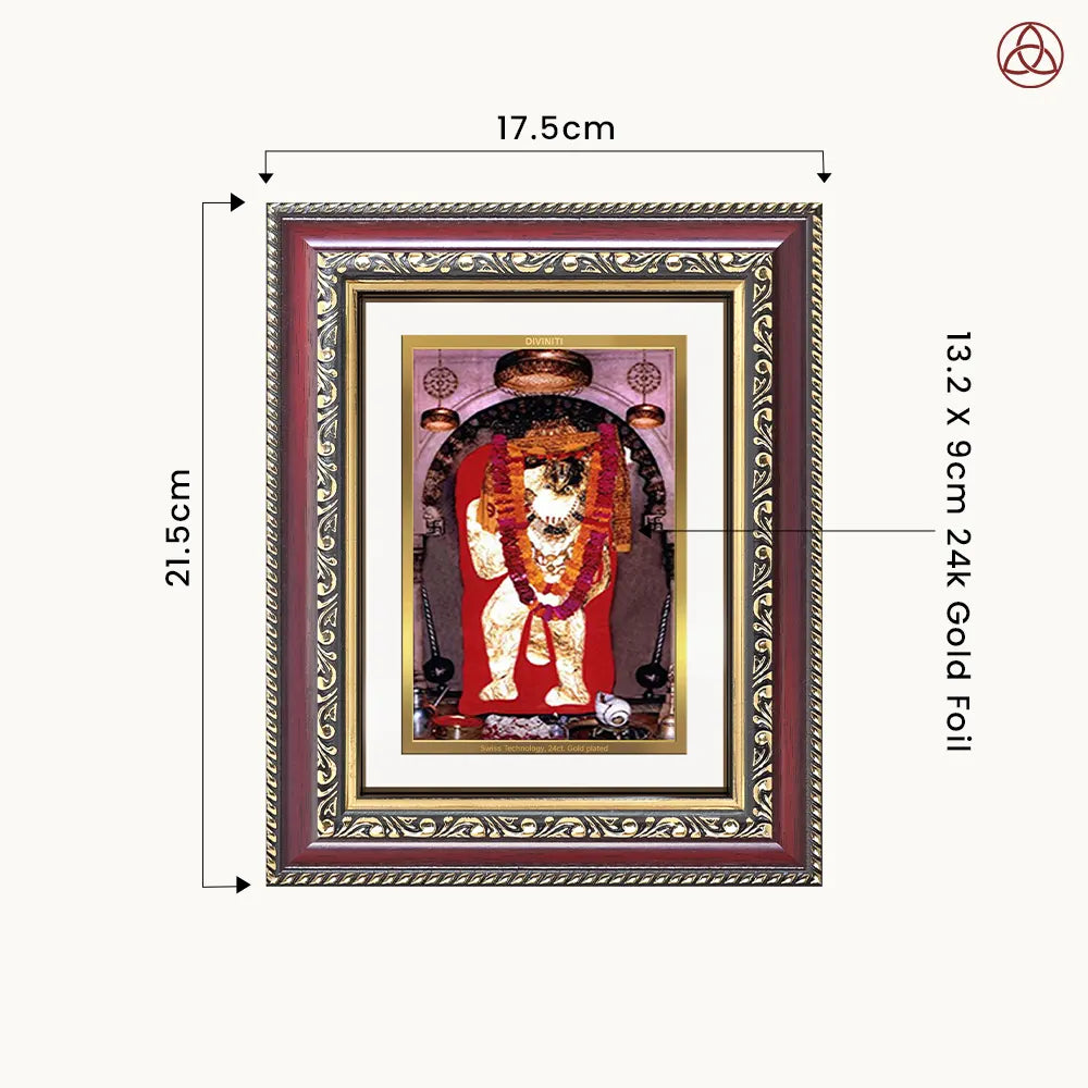 Mehandipur Balaji | Divine Hanuman of Healing and Protection Wall & Tabletop Photo Frame in 24K Gold Plated Foil