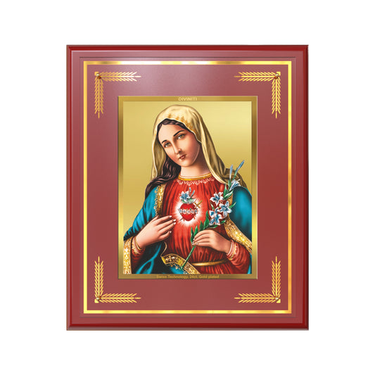 Mother Mary | Blessed Virgin Wall Mount Photo Frame in 24K Gold Plated Foil
