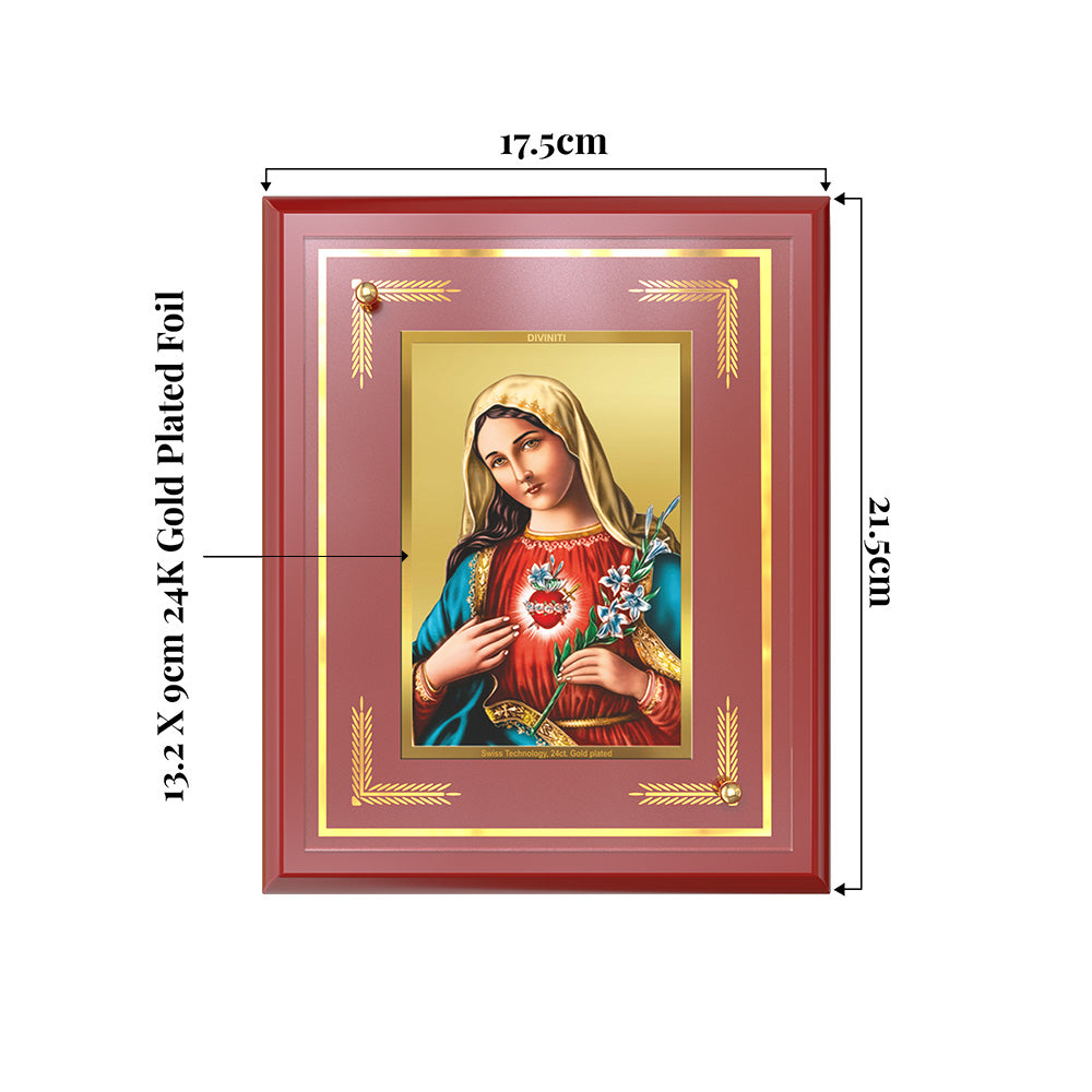 Mother Mary | Blessed Virgin Wall and Tabletop Photo Frame in 24K Gold Plated Foil