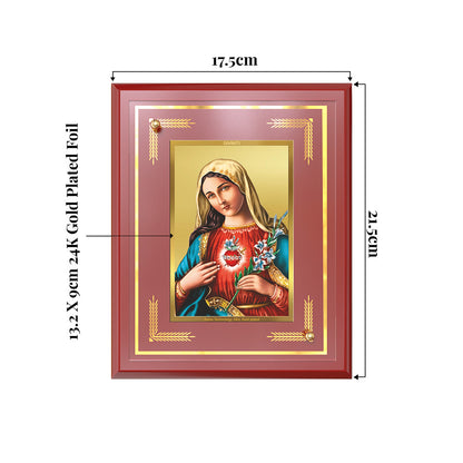 Mother Mary | Blessed Virgin Wall and Tabletop Photo Frame in 24K Gold Plated Foil