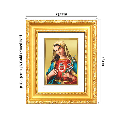Mother Mary | Blessed Virgin Wall & Tabletop Frame in 24K Gold Plated Foil