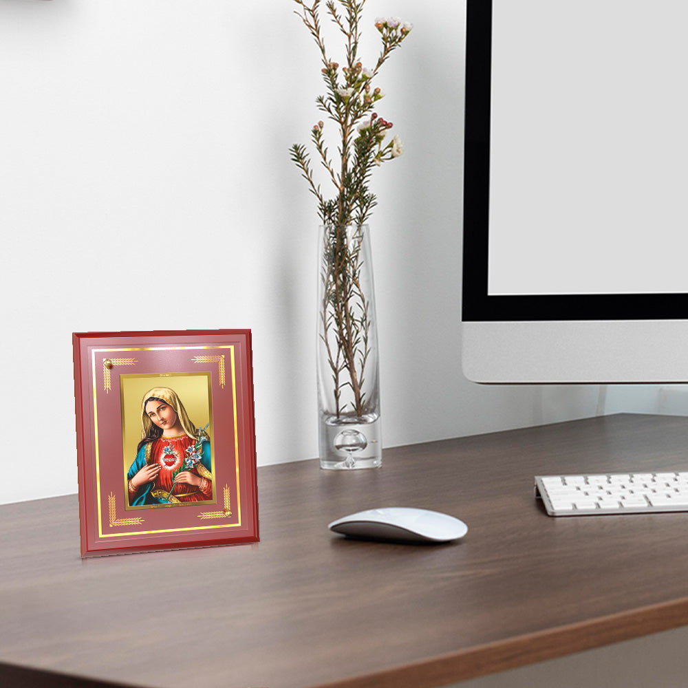 Mother Mary | Blessed Virgin Wall and Tabletop Photo Frame in 24K Gold Plated Foil