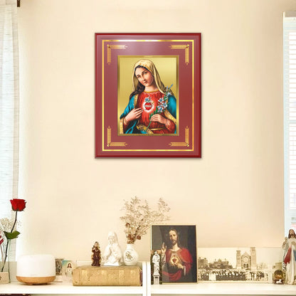 Mother Mary | Blessed Virgin Wall Mount Photo Frame in 24K Gold Plated Foil