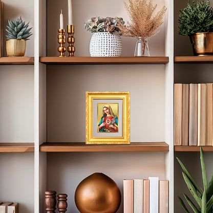 Mother Mary | Blessed Virgin Wall & Tabletop Frame in 24K Gold Plated Foil