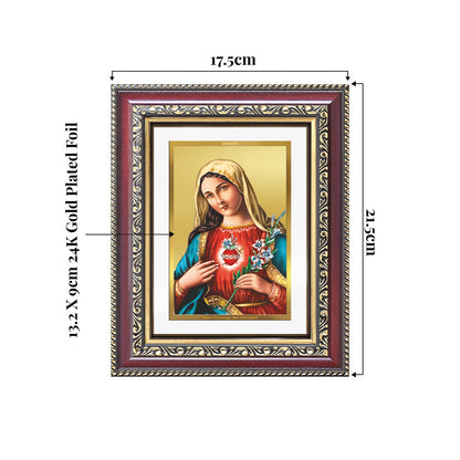 Mother Mary | Blessed Virgin Wall and Tabletop Photo Frame in 24K Gold Plated Foil