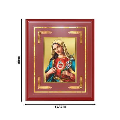 Mother Mary | Blessed Virgin Wall & Tabletop Photo Frame in 24K Gold Plated Foil