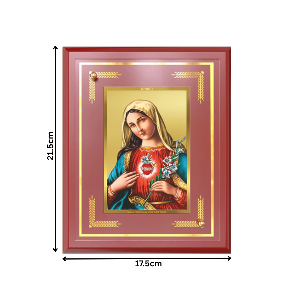 Mother Mary | Blessed Virgin Wall and Tabletop Photo Frame in 24K Gold Plated Foil