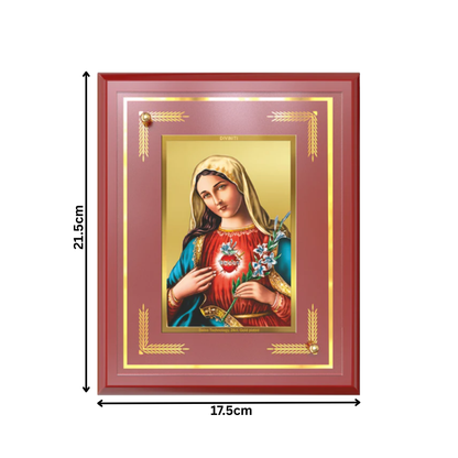 Mother Mary | Blessed Virgin Wall and Tabletop Photo Frame in 24K Gold Plated Foil
