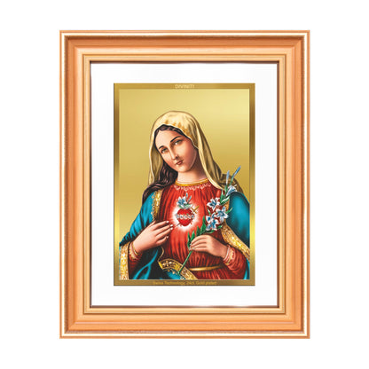 Mother Mary | Blessed Virgin Wall Mount Photo Frame in 24K Gold Plated Foil