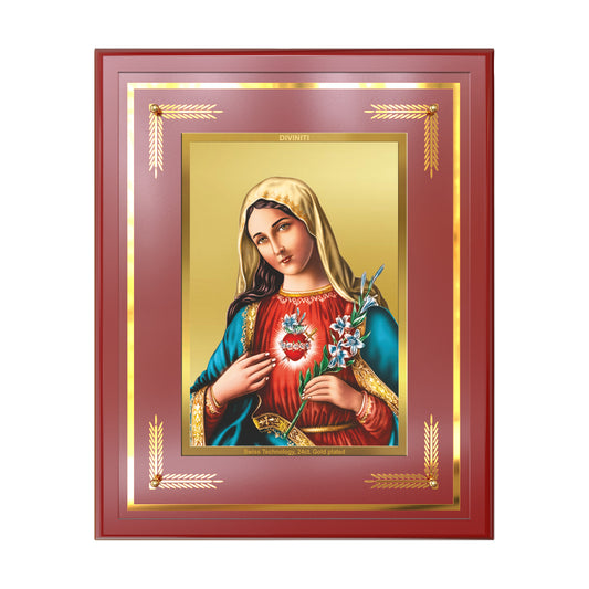 Mother Mary | Blessed Virgin Wall Mount Photo Frame in 24K Gold Plated Foil