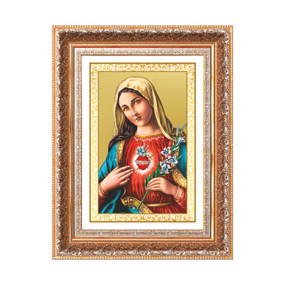 Mother Mary | Blessed Virgin Wall Mount Photo Frame in 24K Gold Plated Foil