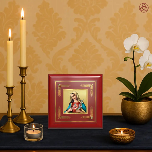 Mother Mary | Blessed Virgin Tabletop Frame in 24K Gold Plated Foil