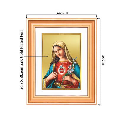 Mother Mary | Blessed Virgin Wall Mount Photo Frame in 24K Gold Plated Foil