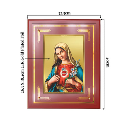 Mother Mary | Blessed Virgin Wall Mount Photo Frame in 24K Gold Plated Foil