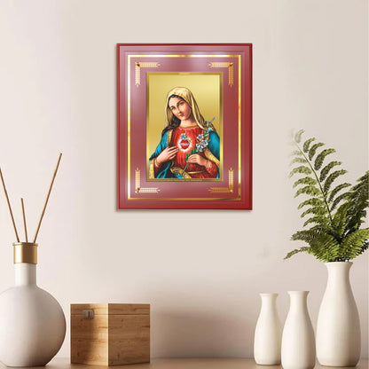 Mother Mary | Blessed Virgin Wall Mount Photo Frame in 24K Gold Plated Foil