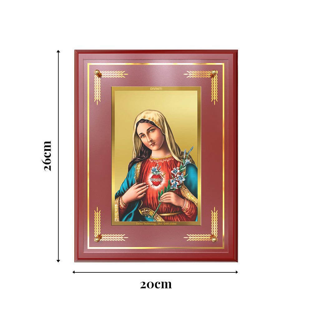 Mother Mary | Blessed Virgin Wall & Tabletop Photo Frame in 24K Gold Plated Foil