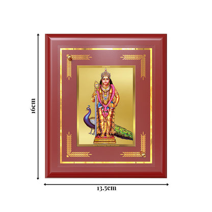 Lord Murugan Kartikeya | Divine Warrior God Wall & Tabletop Photo Frame in 24K Gold Plated Foil