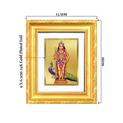 Lord Murugan | Divine Warrior God Wall & Tabletop Frame in 24K Gold Plated Foil
