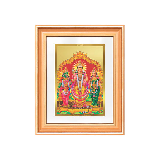 Lord Murugan with Valli | Divine Union Wall & Tabletop Frame in 24K Gold Plated Foil