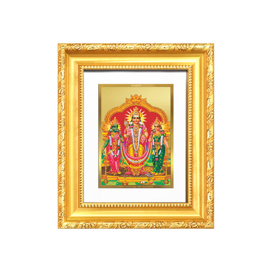 Lord Murugan with Valli | Divine Union Wall & Tabletop Frame in 24K Gold Plated Foil