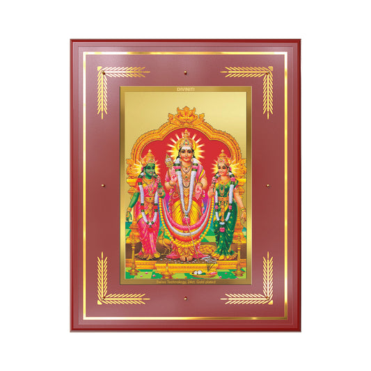 Lord Murugan with Valli | Divine Union Wall Photo Frame in 24K Gold Plated Foil