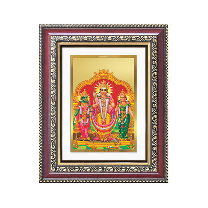 Lord Murugan with Valli | Divine Union Wall and Tabletop Photo Frame in 24K Gold Plated Foil
