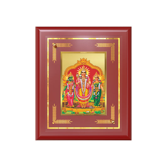 Lord Murugan with Valli | Divine Union Wall & Tabletop Frame in 24K Gold Plated Foil