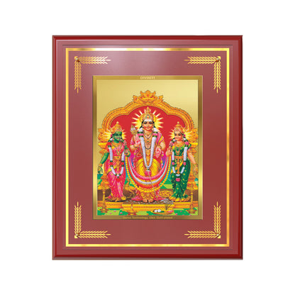 Lord Murugan with Valli | Divine Union Wall & Tabletop Frame in 24K Gold Plated Foil