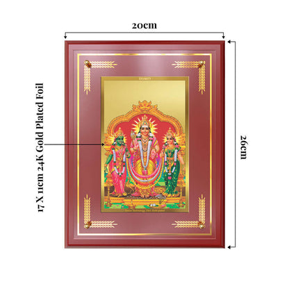 Lord Murugan with Valli | Divine Union Wall and Tabletop Photo Frame in 24K Gold Plated Foil