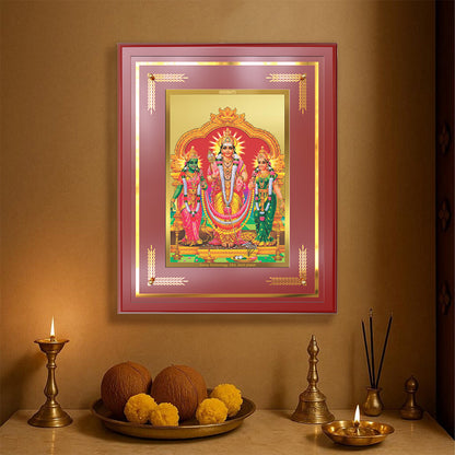 Lord Murugan with Valli | Divine Union Wall & Tabletop Frame in 24K Gold Plated Foil