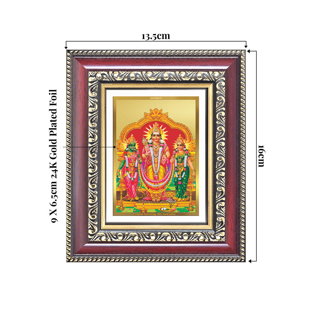 Lord Murugan with Valli | Divine Union Wall & Tabletop Frame in 24K Gold Plated Foil