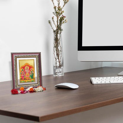 Lord Murugan with Valli | Divine Union Wall and Tabletop Photo Frame in 24K Gold Plated Foil