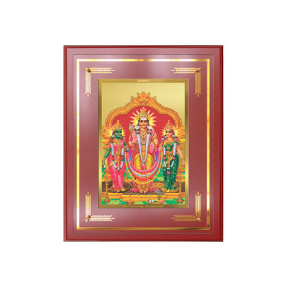 Lord Murugan with Valli | Divine Union Wall & Tabletop Frame in 24K Gold Plated Foil