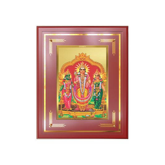 Lord Murugan with Valli | Divine Union Wall & Tabletop Frame in 24K Gold Plated Foil