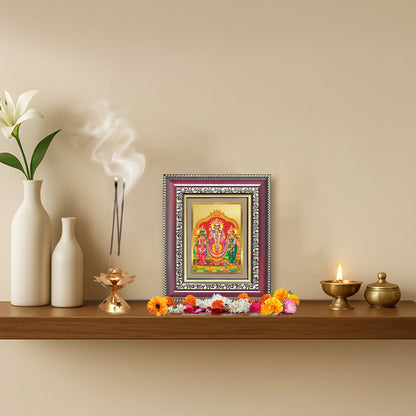Lord Murugan with Valli | Divine Union Wall & Tabletop Frame in 24K Gold Plated Foil