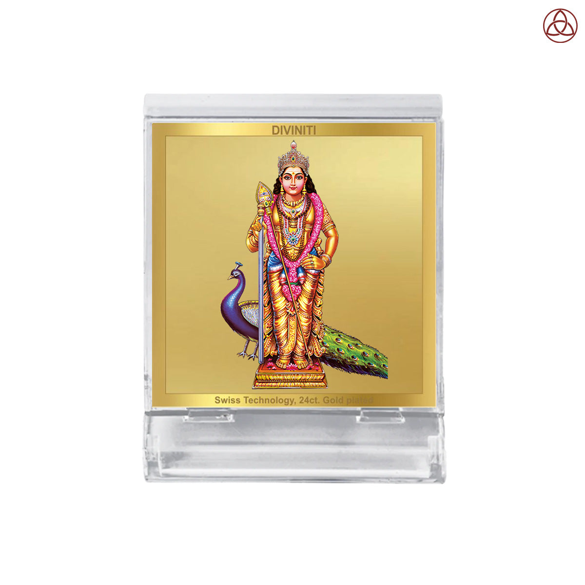Murugan | Divine Lord Murugan Car Dashboard & Tabletop Photo Frame in 24K Gold Plated Foil